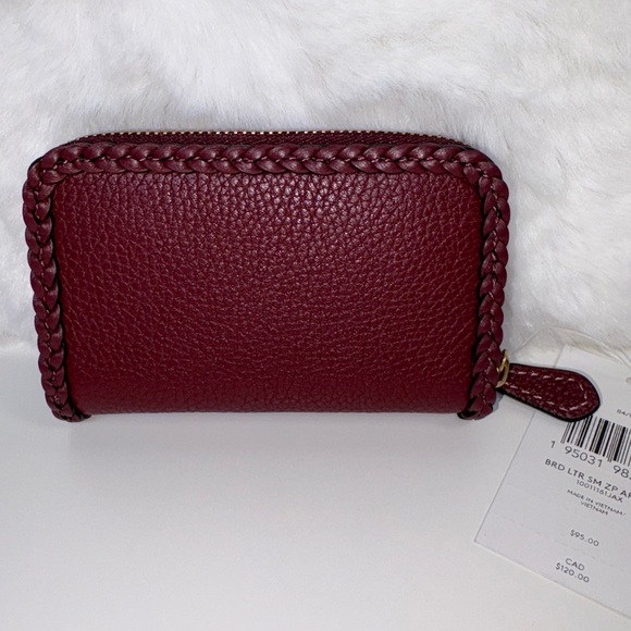 Coach Braided Leather Small Zip Around Wallet - Picture 3 of 9